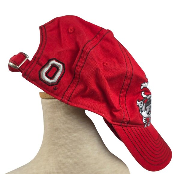The Ohio State Buckeyes NCAA Embroidered Adjustable Red Baseball Cap Signatures - Picture 3 of 7